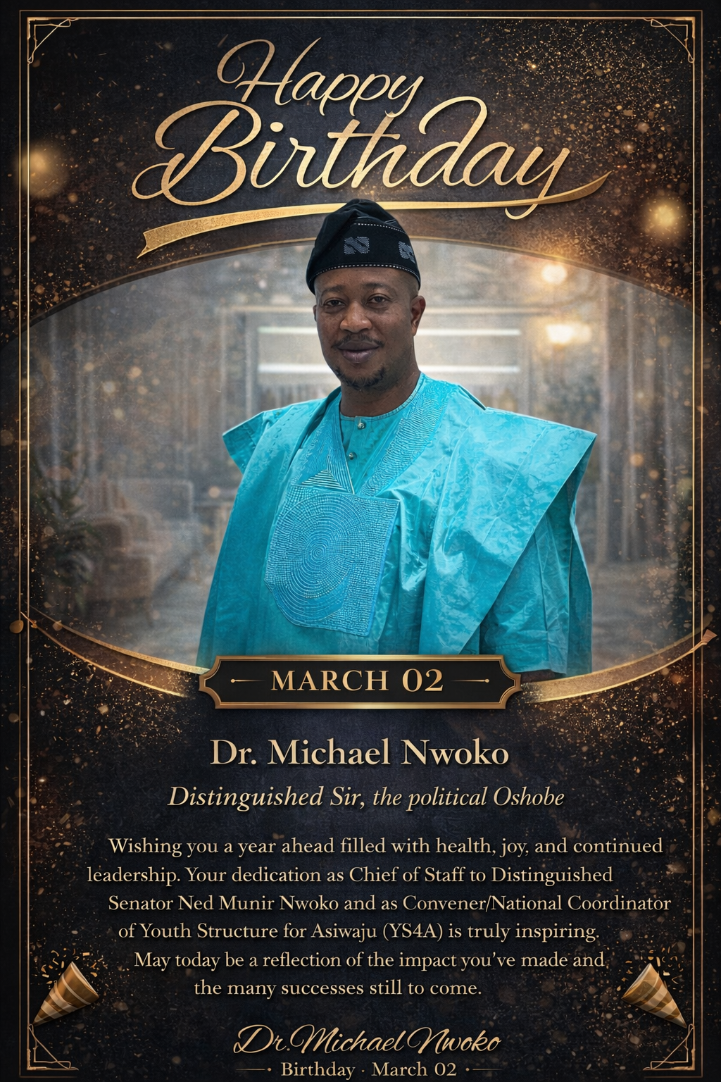 YS4A Celebrates Dr. Michael Nwoko on His Birthday, Honors Leadership and Impact
